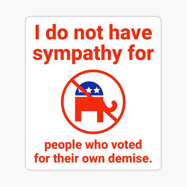 Item preview, I do not have sympathy for people who voted for their own demise  designed and sold by Rachel the Artist .
