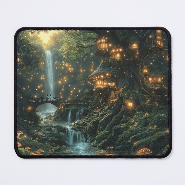 Item preview, Enchanted Magical Fantasy Woods And Forest Landscape With Mushrooms And Streams designed and sold by ManxCatAndy.