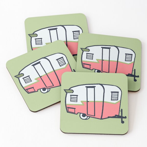 Item preview, 1960s Camper in Coral Pink designed and sold by LochNestFarm.