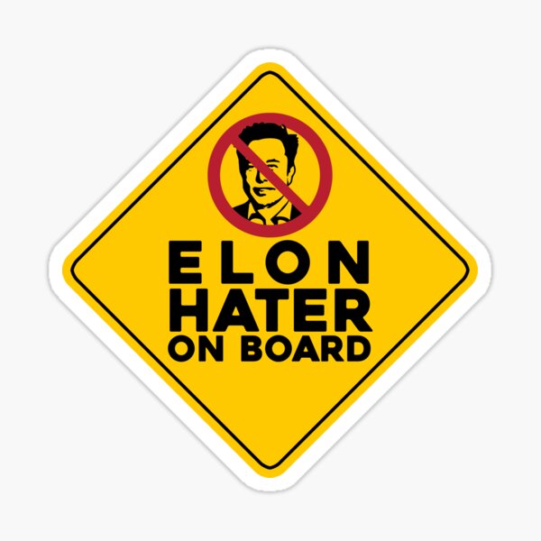 Item preview, Elon Hater On Board Anti Elon Tesla Stoßstange designed and sold by brkvdesign.