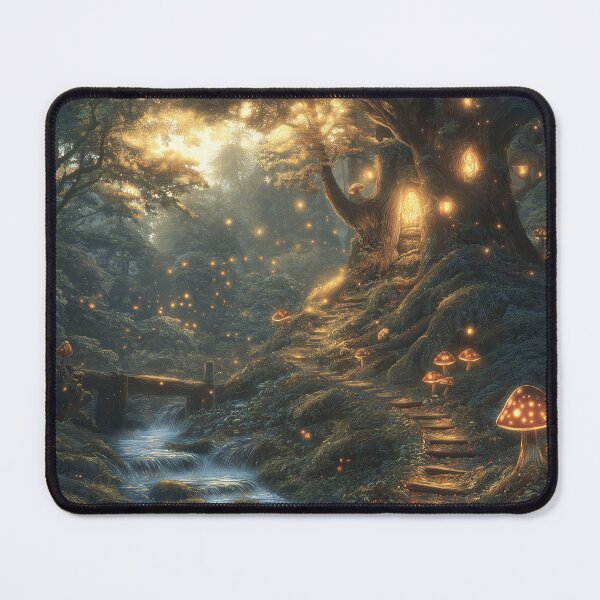 Item preview, Enchanted Magical Fantasy Woods And Forest Landscape With Mushrooms And Streams designed and sold by ManxCatAndy.