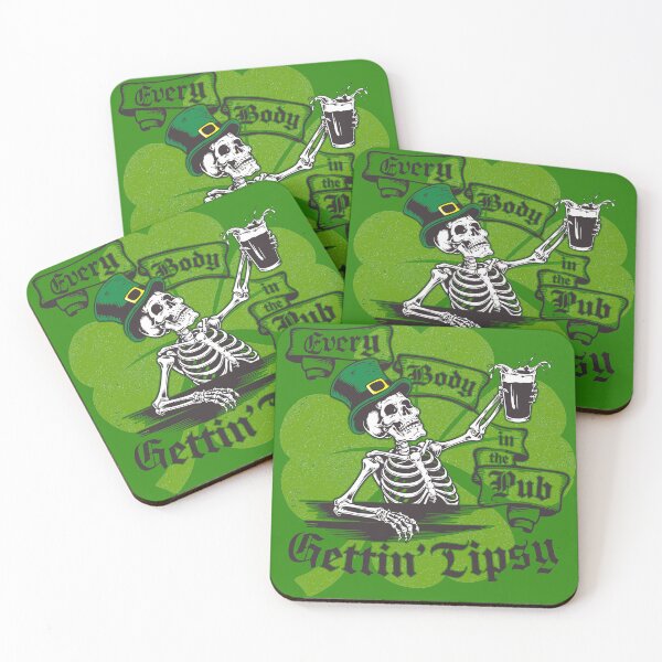 Item preview, Vintage Laughing Skeleton Leprechaun Design, St. Patrick's Day Pub, Irish Ale Drinking Apparel, Celtic Bar Humor Top, designed and sold by ReFreshU Shop Designs.
