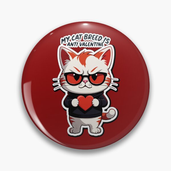 Item preview,  Anti-Valentine Cat: My Breed Hates Hearts - My Cat Breed is Anti-Valentine - Valentine's Day Gift designed and sold by YG - YiddisheGesheft.