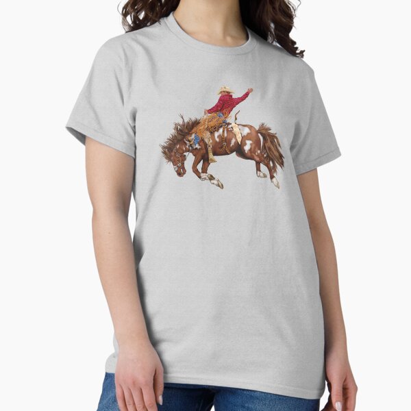 Item preview, Vintage Western Rodeo Art, Bronco Busting Cowboy designed and sold by Phat Dog Designs .