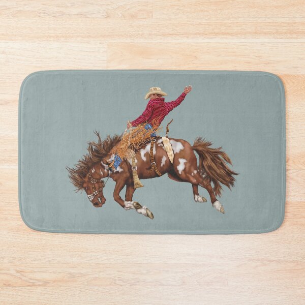 Item preview, Vintage Western Rodeo Art, Bronco Busting Cowboy designed and sold by Phat Dog Designs .
