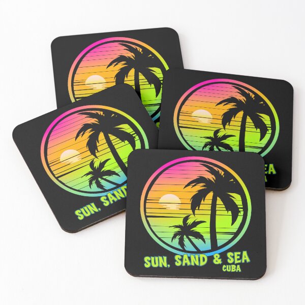 Item preview, SUN, SAND & SEA - Vintage Sunset, Cuba Sunrise, Cuban Sunset, Beach Lifestyle, Ocean Waves,Tropical Vacation designed and sold by Sun Sand & Sea Art.