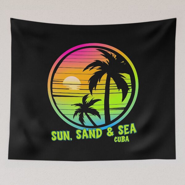 Item preview, SUN, SAND & SEA - Vintage Sunset, Cuba Sunrise, Cuban Sunset, Beach Lifestyle, Ocean Waves,Tropical Vacation designed and sold by Sun Sand & Sea Art.