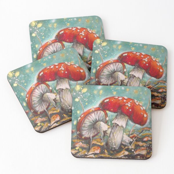 Item preview, Fly agarics in autumn leaves designed and sold by Naturzauber.