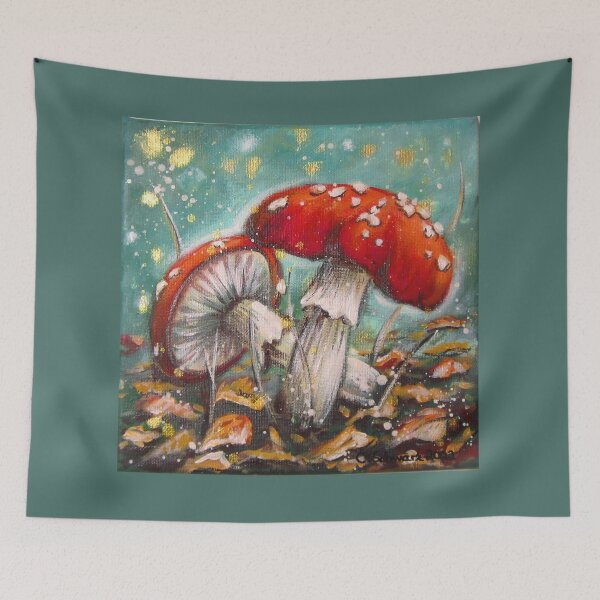 Item preview, Fly agarics in autumn leaves designed and sold by Naturzauber.