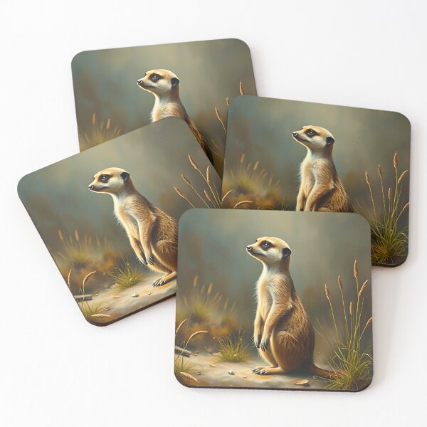 Item preview, Meerkat Oil Painting Style African Safari Conservation designed and sold by kakarikihill.