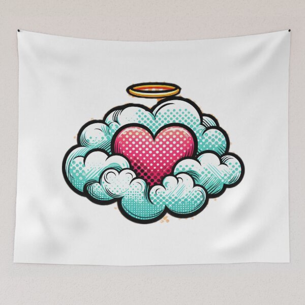Item preview,  valentine angel cloud with a heart,angel heart,angel,angel cloud,valentines Day Angel,vintage valentines day designed and sold by Expressions-Sel.