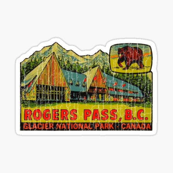 Rogers Pass British Columbia Vintage Distressed Sticker