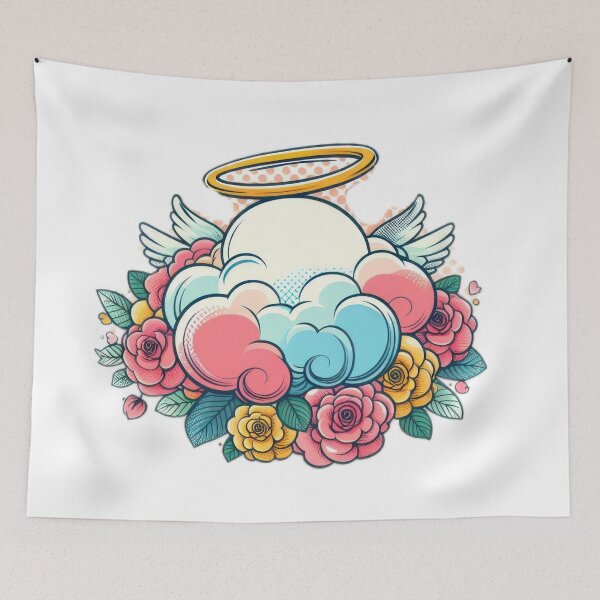 Item preview,  valentine angel cloud with flowers,angel,angel cloud,valentines Day Angel,vintage valentines day designed and sold by Expressions-Sel.