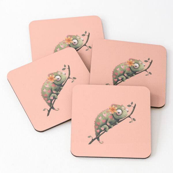 Item preview, Chameleon Covered in Hearts Looking for Love designed and sold by UpsidedownFrog.