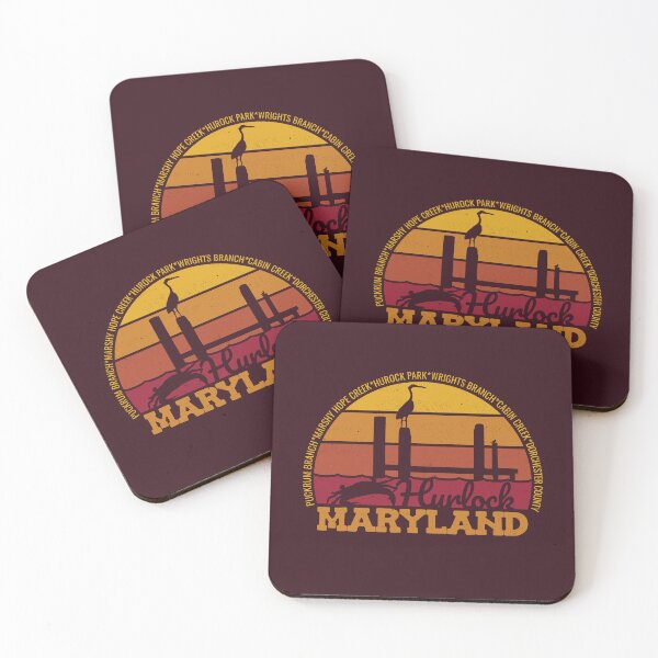 Item preview, Hurlock Maryland Sunset Retro Local Pride Logo designed and sold by CRHPOD20.