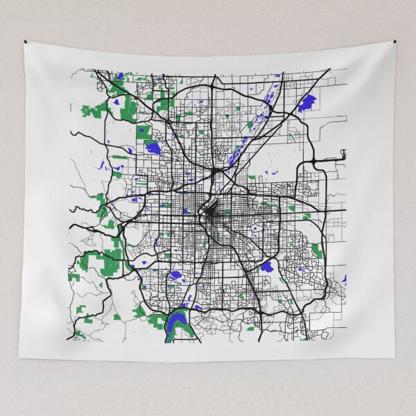 Item preview, Denver City With Its Parks, Waterbodies and Highways. designed and sold by design2xstudio.