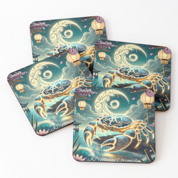 Item preview, "Lunar Cancer Zodiac Crab - Celestial Art" designed and sold by KMChronicles.