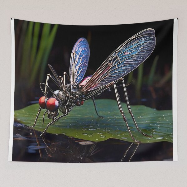 Item preview, Steampunk Mechanical Mosquito Fantasy Swamp Art designed and sold by Phat Dog Designs .