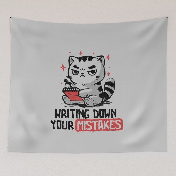 Item preview, Writing Down Your Mistakes Funny Ironic Cat designed and sold by koalateess.