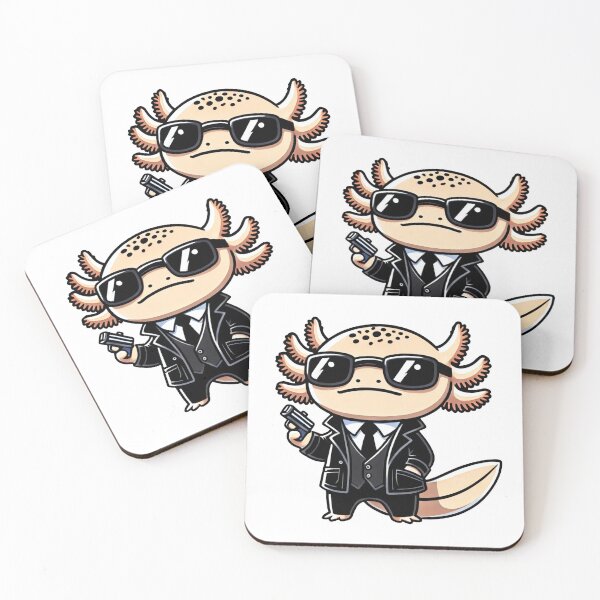 Item preview, Axolotl Secret Agent in Suit and Sunglasses designed and sold by RetroPop23.