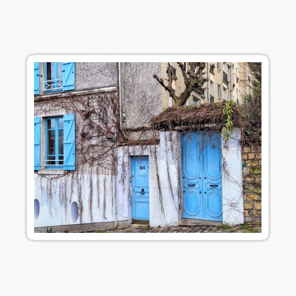 Aperçu de l'œuvre Volets et portes colorées de Montmartre à Paris créée et vendue par BlackBeret.