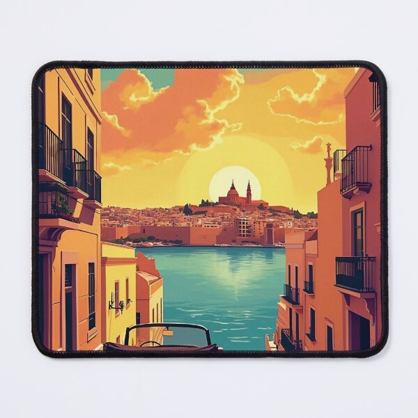 Item preview, Retro Pop Art Poster of Valletta, Malta | Vintage Travel Print | Colorful Malta Cityscape designed and sold by PaintedPixels01.