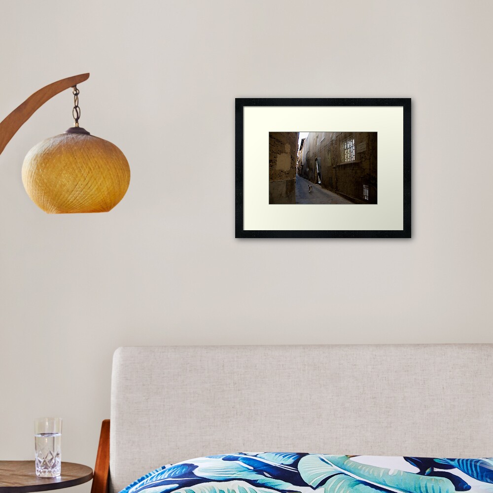 Dog Street Framed Art Print