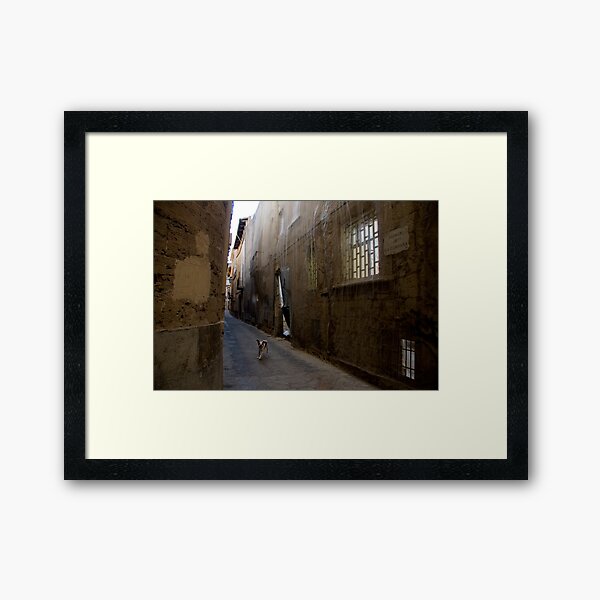 Dog Street Framed Art Print