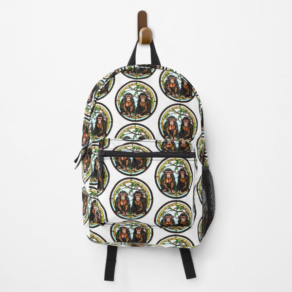 Item preview, Vibrant Stained Glass Chimpanzees – A Colorful Jungle Masterpiece designed and sold by Fredster1966.