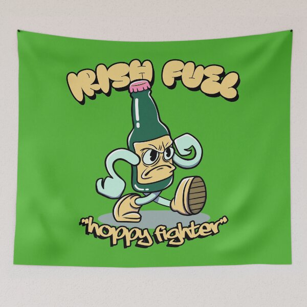 Artikelvorschau, St. Patrick’s Day Fighting Bierflasche: Retro-Bier-Cartoon entworfen und verkauft von ImaginarStore.