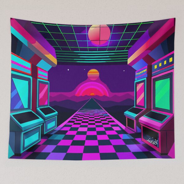 Item preview, Retro Arcade Vibes - Neon Carpet Aesthetic designed and sold by Timegraf.