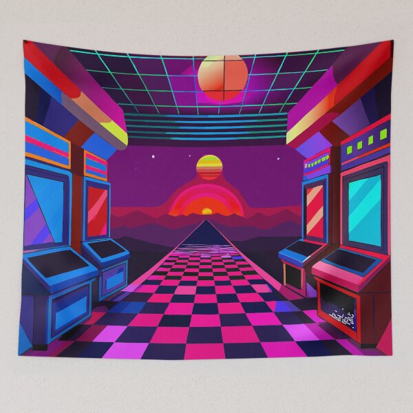 Item preview, Retro Arcade Vibes - Neon Carpet Aesthetic designed and sold by Timegraf.
