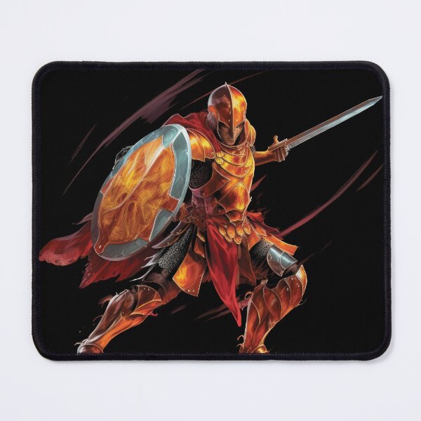 Item preview, Fiery Elf Warrior with Glowing Sword & Shield designed and sold by TurtleDojo.