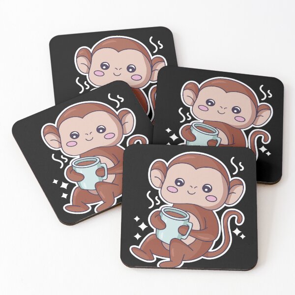 Item preview, Cartoon Monkey Drinking Coffee designed and sold by TurtleDojo.