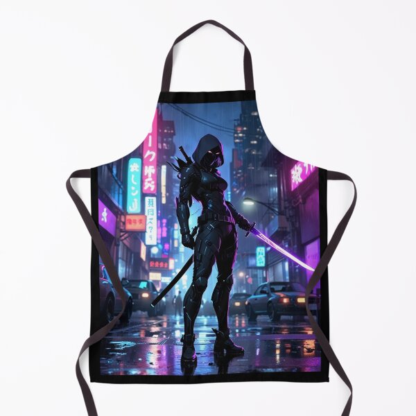 Item preview, Cyber Ninja Warrior – Futuristic Assassin in Neon Night designed and sold by ShadowTek.