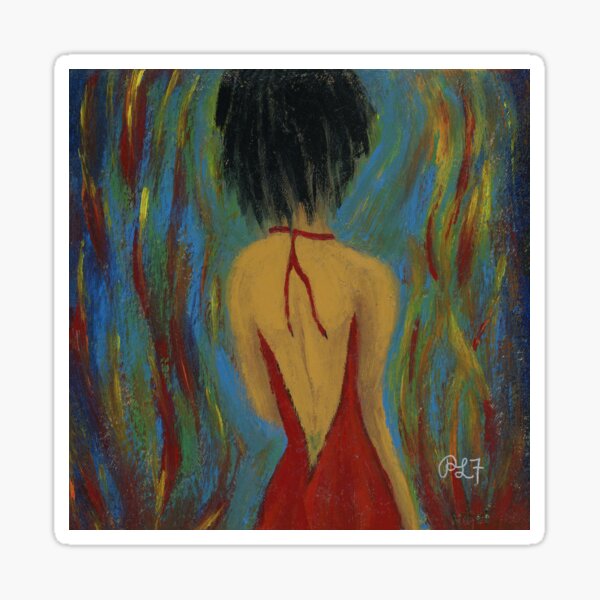 Item preview, Lady with black hair in a red dress designed and sold by pipisurfpunk.