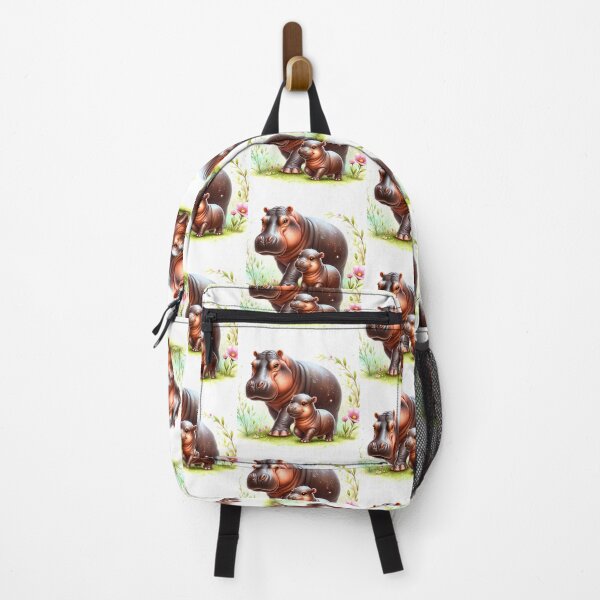 Item preview, Moodeng pygmy hippo and mom (white background) designed and sold by Ningodino.