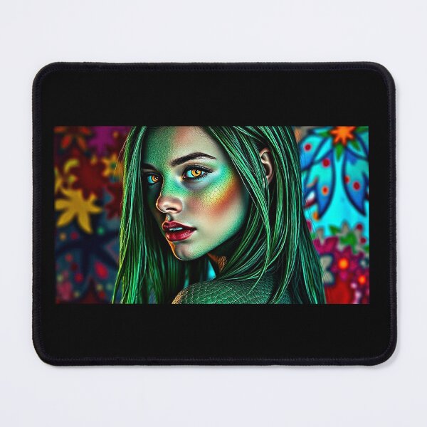 Item preview, Green Snake Goddess - Art Print designed and sold by Earth Nature Creations.