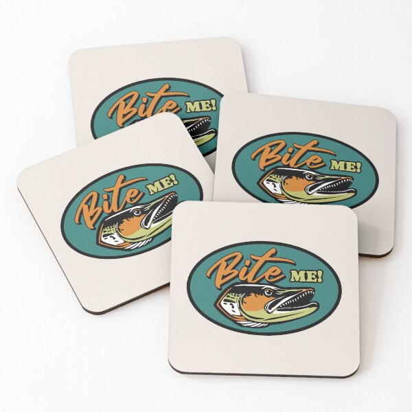 Item preview, Musky Bite Me Oval Sticker designed and sold by BlueSkyTheory.