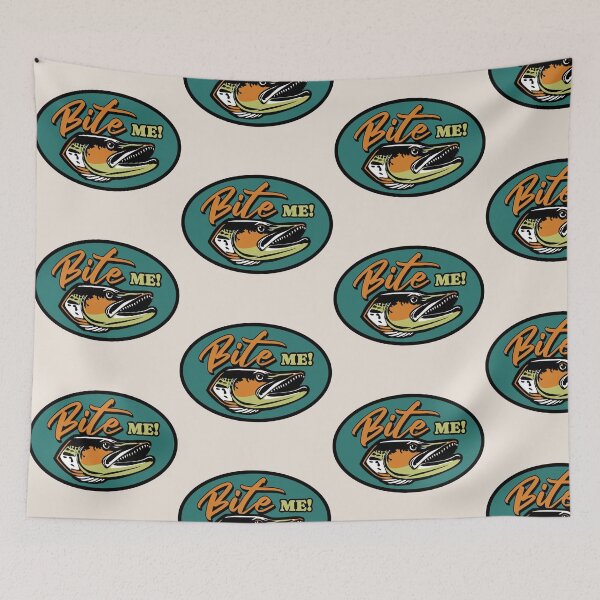 Item preview, Musky Bite Me Oval Sticker designed and sold by BlueSkyTheory.