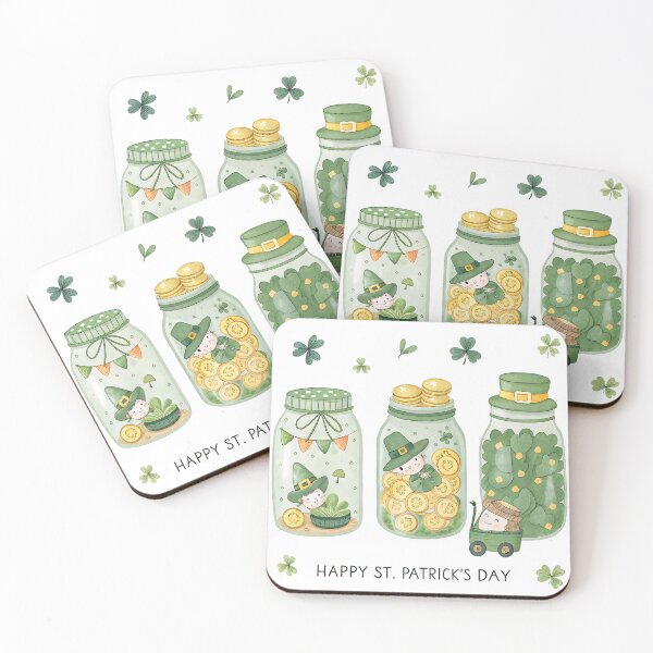 Item preview, A0724 Clover Jar | Lucky Clover Glass Jar | St. Patrick’s Day Decor designed and sold by angieart68.