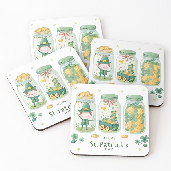 Item preview, A0724 Clover Jar | Lucky Clover Glass Jar | St. Patrick’s Day Decor  designed and sold by angieart68.