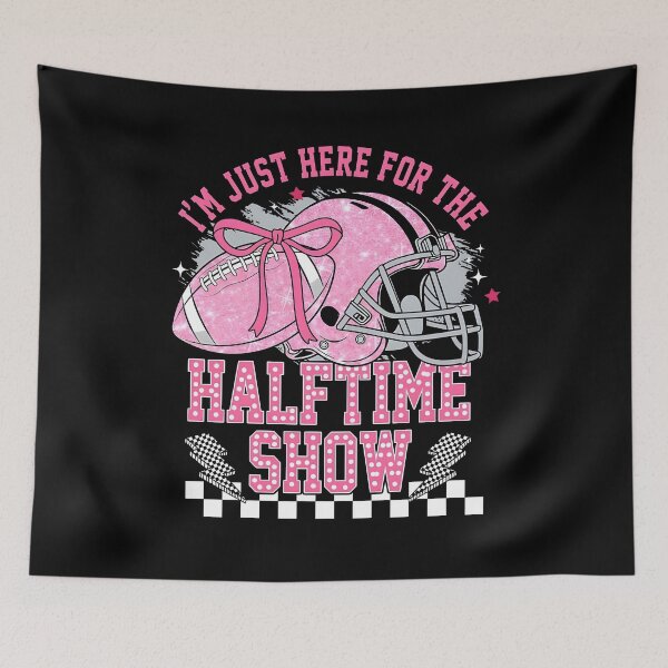 Item preview, I'm Just Here for the Halftime Show, Retro Checkered Football designed and sold by Marilynikimball.