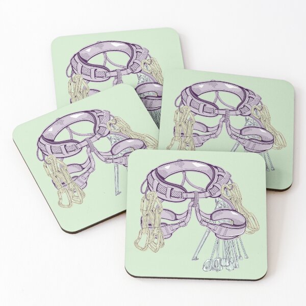 Item preview, Rock climbing harness quickdraws and stoppers designed and sold by piedaydesigns.