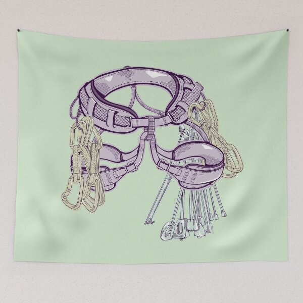 Item preview, Rock climbing harness quickdraws and stoppers designed and sold by piedaydesigns.