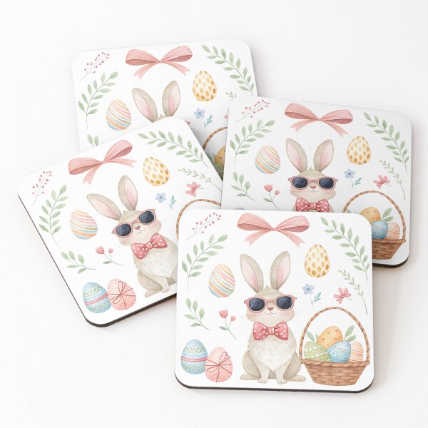 Item preview, A0725 Coquette Bunny with Sunglasses | Stylish Bunny Art | Trendy Aesthetic Rabbit designed and sold by angieart68.