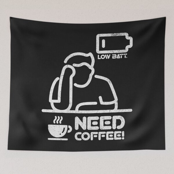 Item preview, Low Batt – Need Coffee! designed and sold by Eksama Design.