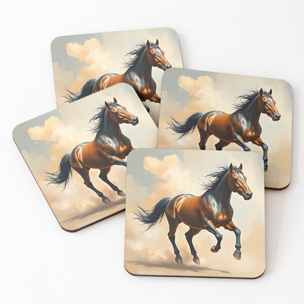 Item preview, Running Horse Oil Painting Style Dynamic Equine Illustration designed and sold by kakarikihill.
