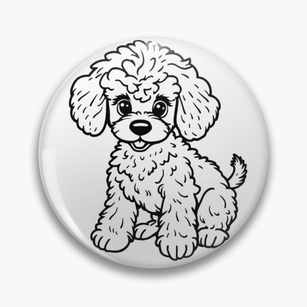Item preview, A cute poodle with curly fur and a bow on its head playing with a ball. designed and sold by AlwaysHome.