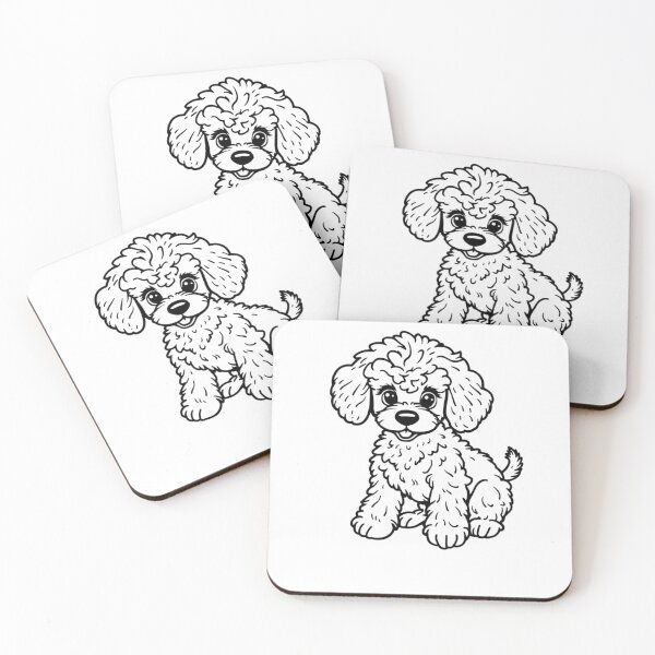 Item preview, A cute poodle with curly fur and a bow on its head playing with a ball. designed and sold by AlwaysHome.